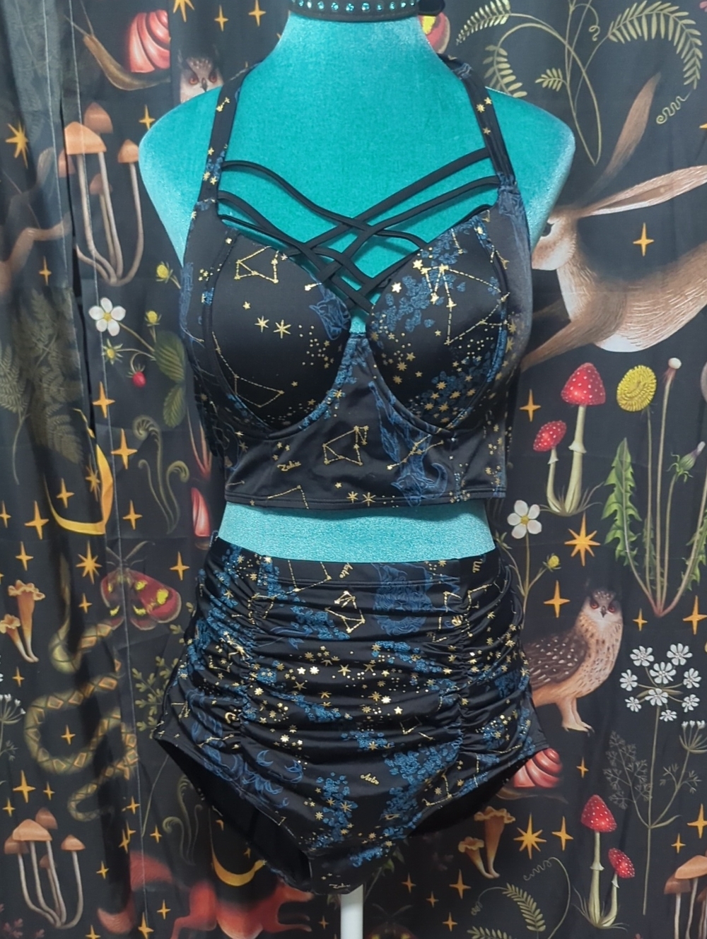 Constellation Strappy High Waisted Bathing Suit